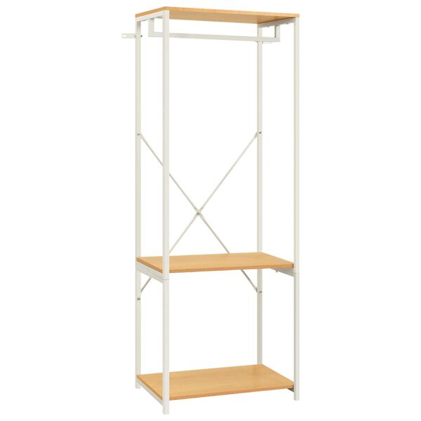 vidaXL Szafa garderobiana, biało-dębowa, 60x40x167 cm, metal i płyta