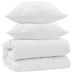 vidaXL Duvet z poduszkami z poduszką 3 pcs Biały Mikrofibra