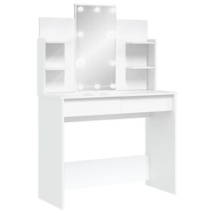 vidaXL Toaletka z oświetleniem LED, biała, 96x40x142 cm