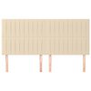 vidaXL Zagł&oacute;wek kremowy 200x5x118/128 cm tkanina