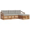 vidaXL Zestaw sof na zewnątrz z poduszką 4 pcs Naturalny i Jasny Szary
