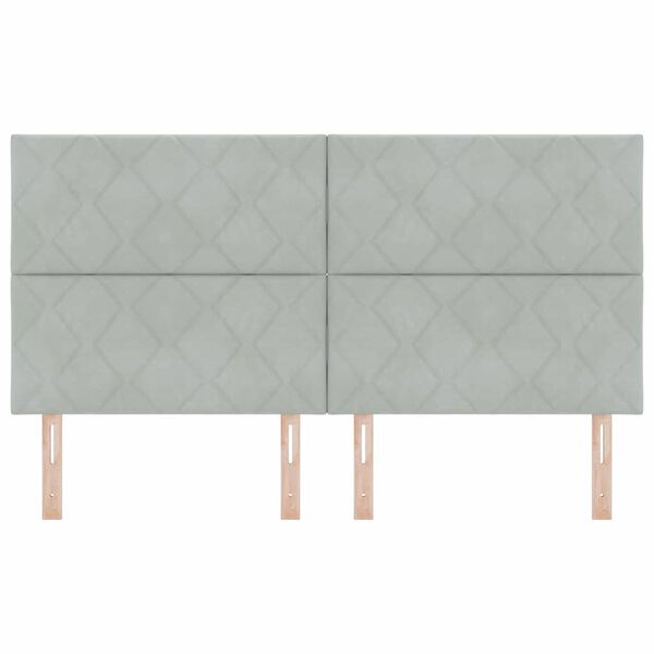 vidaXL Zagł&oacute;wek Z zagł&oacute;wkiem Jasnoszary 180 cm Aksamit