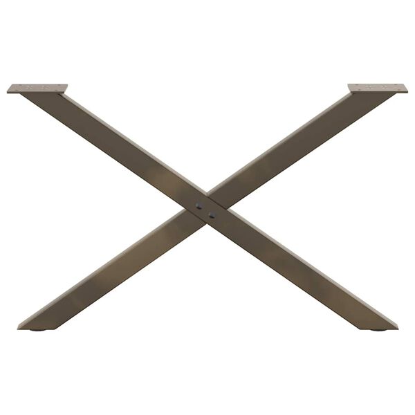 vidaXL Nogi do stolika kawowego w kształcie litery X 2 szt. Naturalna stal 70x(42-43) cm Stal
