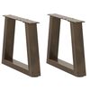 vidaXL Nogi do stolika kawowego w kształcie litery V 2 szt. Naturalna stal 40x(30-31,3) cm Stal