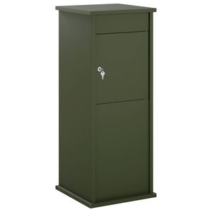 vidaXL skrzynka na listy Oliwkowy zielony 40 x 40 x 100 cm Stal