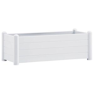 vidaXL Podwyższona donica, PP, biała, 100x43x35 cm