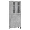 vidaXL Witrynka, szarość betonu 69,5x34x180 cm materiał drewnopochodny