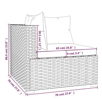 vidaXL 3-cz. ogrodowy zestaw wypoczynkowy, poduszki, rattan PE, czarny