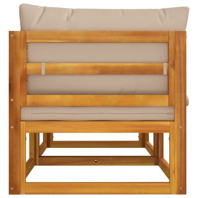 vidaXL Moduł sofy narożnej, 2 szt, z poduszkami taupe, drewno akacjowe