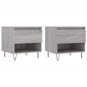 vidaXL Stoliki kawowe, 2 szt., szary dąb sonoma, 50x46x50 cm