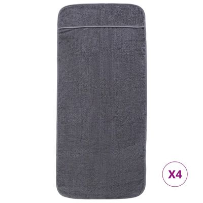 vidaXL Ręczniki plażowe, 4 szt., antracytowe, 60x135 cm, 400 g/m²