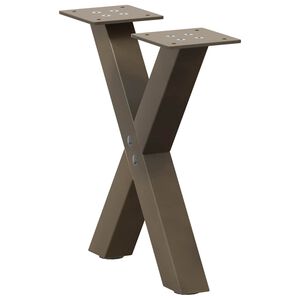 vidaXL Nogi do stolika kawowego w kształcie litery X 2 szt. Naturalna stal 30x(30-31) cm Stal