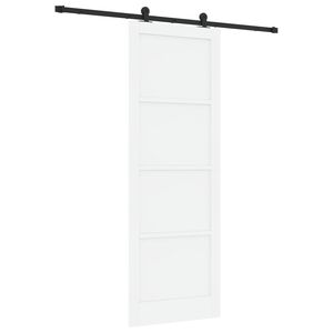 vidaXL Drzwi przesuwne biały i czarny 83 x 232 cm Lite drewno sosnowe