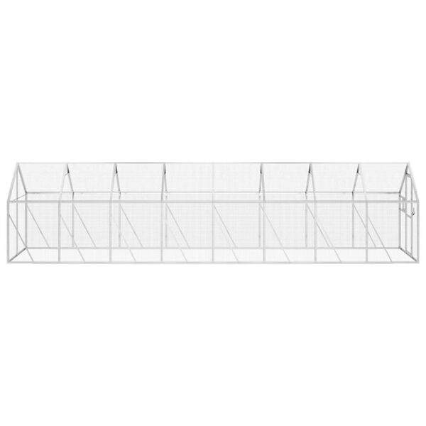 vidaXL Woliera, srebrna, 1,79x8x1,85 m, aluminium