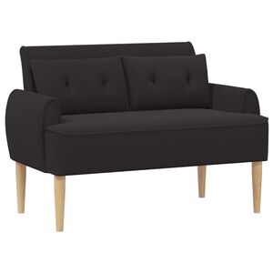 vidaXL Sofa dwuosobowa z guzikowym pikowaniem Czarny 117 x 67 x 77 cm