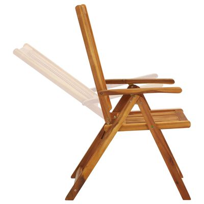 vidaXL Rozkładane krzesła ogrodowe, 3 szt., lite drewno akacjowe