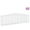 vidaXL Kosze gabionowe, 2 szt, 400x50x100/120 cm, galwanizowane żelazo