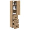 vidaXL Highboard z szufladą Dąb rzemieślniczy 34,5 x 34 x 180 cm
