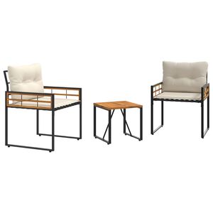 vidaXL Zestaw Mebli Ogrodowych z poduszką 3 pcs Kremowy