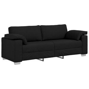vidaXL Sofa 3-osobowa Czarny 220 cm tkanina