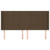 vidaXL Zagł&oacute;wek uszak, ciemnobrązowy, 183x16x118/128 cm, tkanina