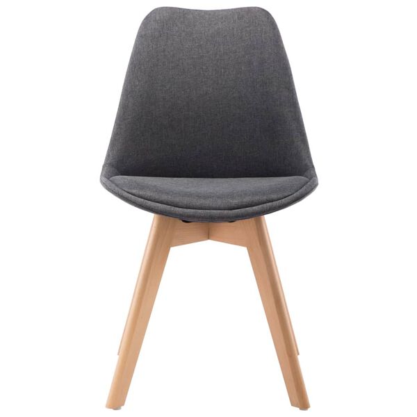 vidaXL Krzesła stołowe, 4 szt., ciemnoszare, obite tkaniną