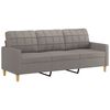 vidaXL 3-osobowa sofa z podnóżkiem, taupe, 180 cm, tkaniną