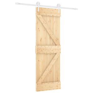 vidaXL Drzwi przesuwne Naturalne i białe 70 x 210 cm
