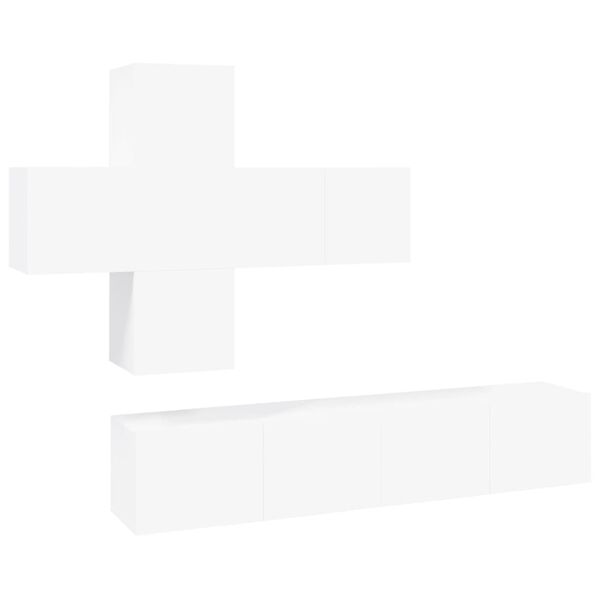 vidaXL Zestaw 7 szafek TV, Biały, materiał drewnopochodny