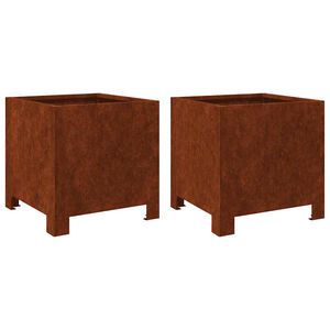 vidaXL Doniczki ogrodowe 2 szt. 30x30x30 cm Stal kortenowska