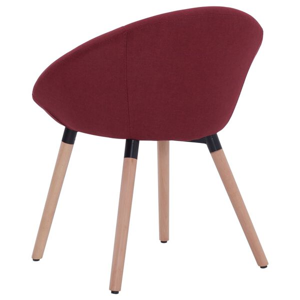 vidaXL Krzesło do jadalni, czerwone wino, tapicerowane tkaniną