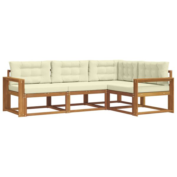 vidaXL Zestaw sof na zewnątrz z poduszką 4 pcs Naturalny i Kremowy