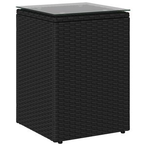 vidaXL Stolik boczny Czarny 35 x 35 x 70 cm polirattan