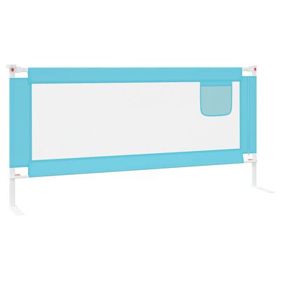 vidaXL Barierka do łóżeczka dziecięcego, niebieska, 200x25 cm, tkanina
