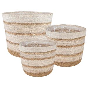 vidaXL 3 szt. Naturalny, Biały i Beżowy &Oslash;26 x 19 cm 100% Trawa morska