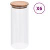 vidaXL Szklane słoje z bambusową pokrywką, 6 szt., 1000 ml