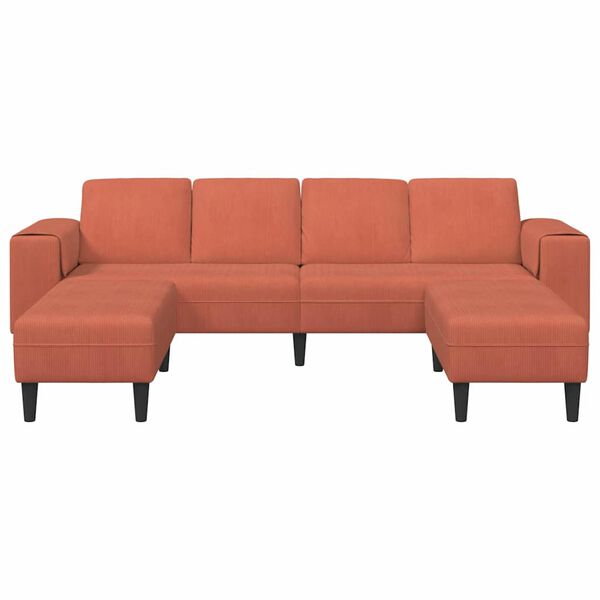 vidaXL Sofa materiałowa z poduszką Czerwono-pomarańczowy 208 cm