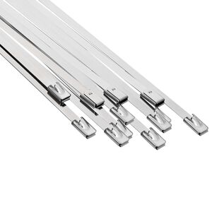 vidaXL Związywacz kablowy 12 szt. 4,6 x 300 mm srebrny
