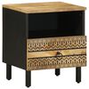 vidaXL Szafka nocna, czarna, 40x33x46 cm, lite surowe drewno mango