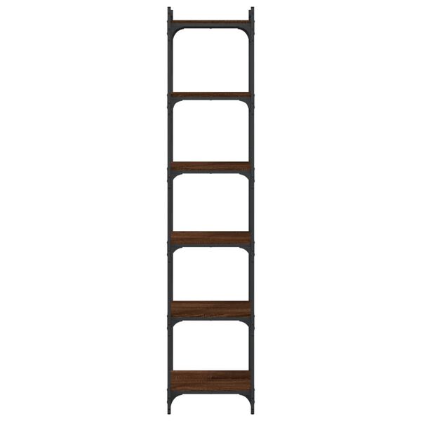 vidaXL 6-poziomowy regał na książki, brązowy dąb, 40x30x188 cm