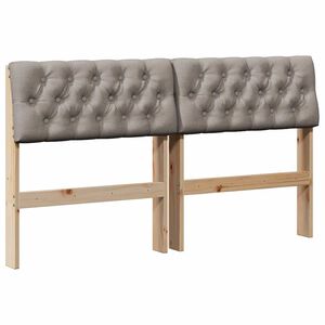 vidaXL Tapicerowane wezgłowie Ciemnoszary 135 cm Lite drewno sosnowe