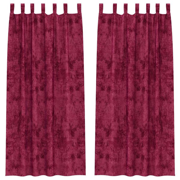 vidaXL Zasłony z weluru 2 pcs czerwone wino 245 x 140 cm Aksamit