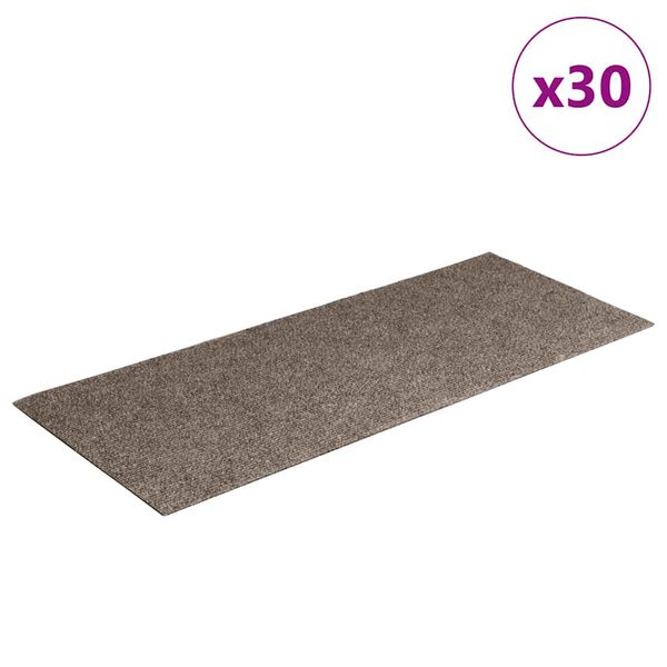 vidaXL Maty na schody samoprzylepne 30 szt. 60x25 cm beżowe prostokątne