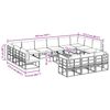 vidaXL Zestaw Sof na Ogr&oacute;d z poduszką 14 pcs Czarny Aluminium