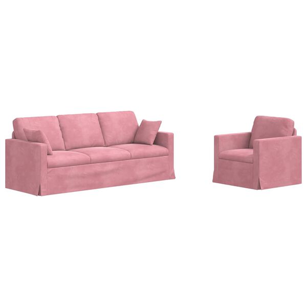 vidaXL Sofa 2 pcs R&oacute;żowy