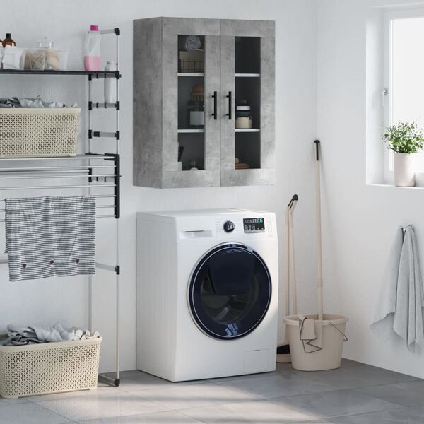 vidaXL Szafka wisząca, szarość betonu, 69,5x34x90 cm