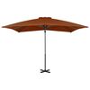 vidaXL Parasol wiszący z aluminiowym słupkiem, 250x250 cm, terakota