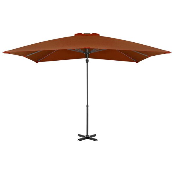 vidaXL Parasol wiszący z aluminiowym słupkiem, 250x250 cm, terakota