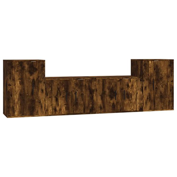 vidaXL Zestaw 4 szafek telewizyjnych, przydymiony dąb