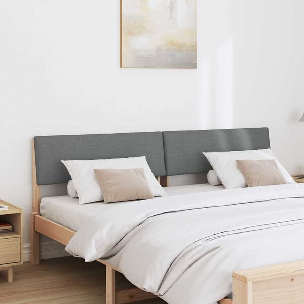 vidaXL Tapicerowane wezgłowie Ciemnoszary 200 cm Lite drewno sosnowe
